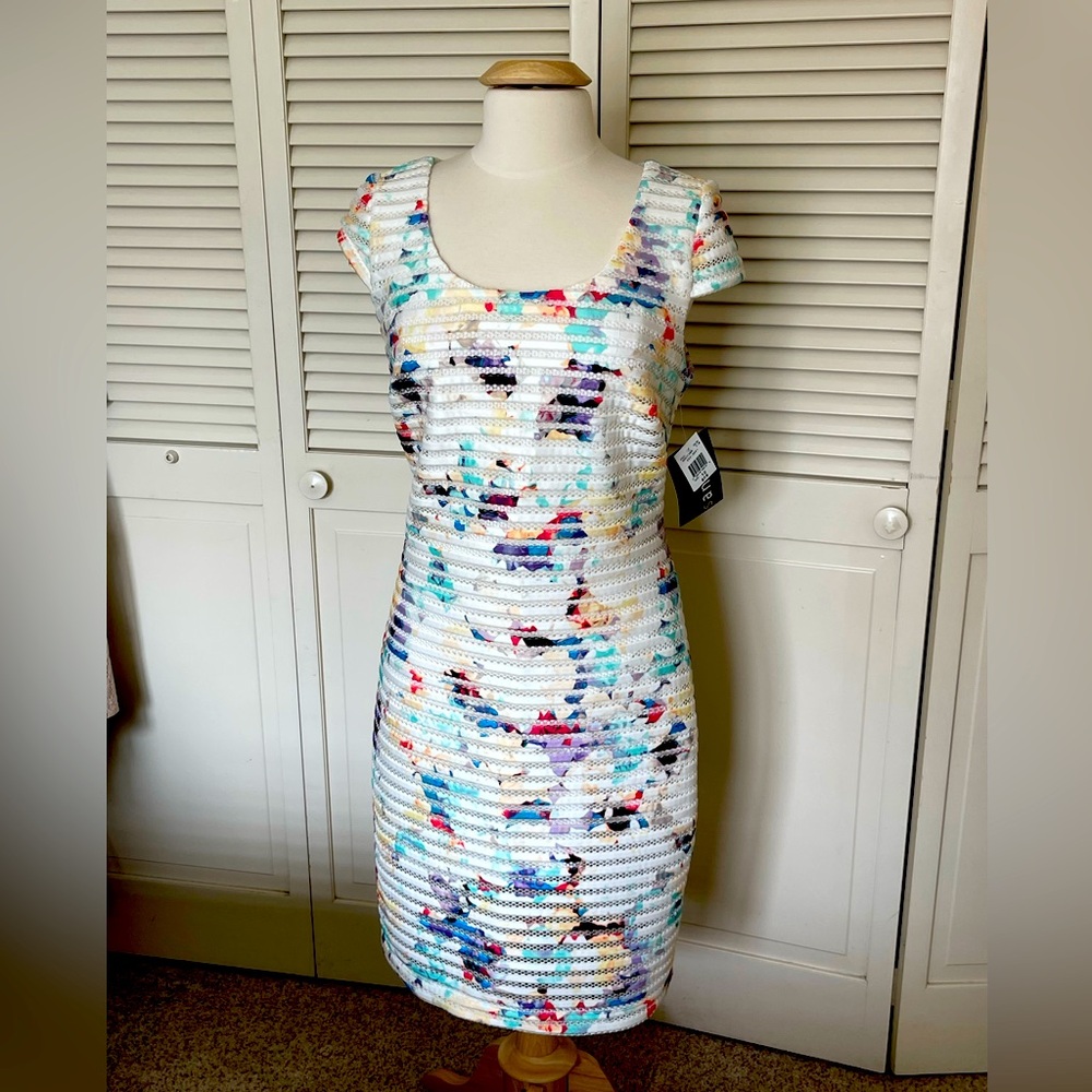 Vintage Size 12 Sangria floral body con dress NWT